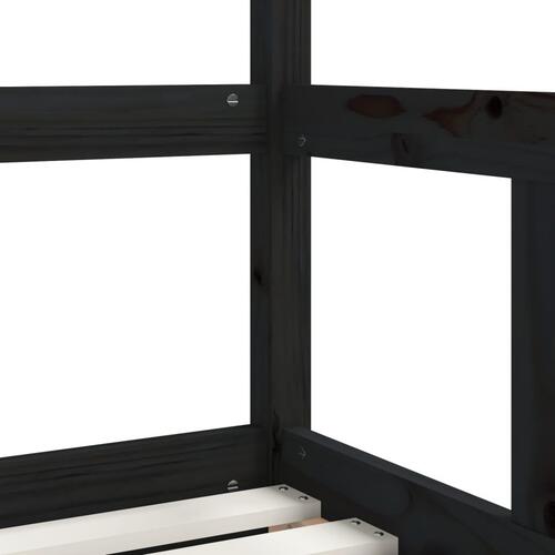 Sengeramme til juniorseng 70x140 cm massivt fyrretræ sort