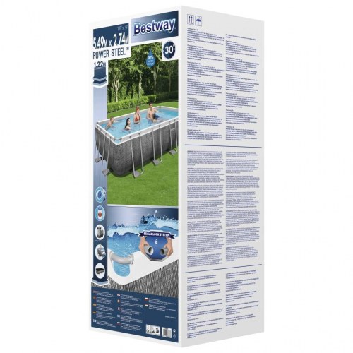 Bestway Power Steel swimmingpool 549 × 274 × 122 cm - rektangulær fritstående pool