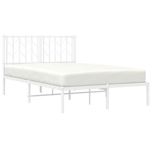 Sengeramme med sengegavl 120x200 cm - metal, hvid