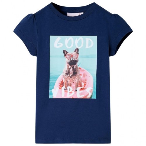 T-shirt til børn str. 104 marineblå