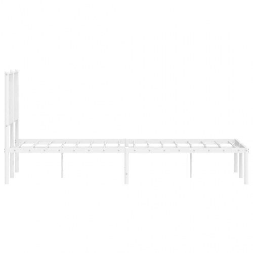 Sengeramme med sengegavl 120x200 cm - metal, hvid