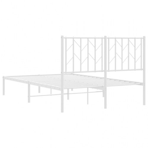 Sengeramme med sengegavl 120x200 cm - metal, hvid