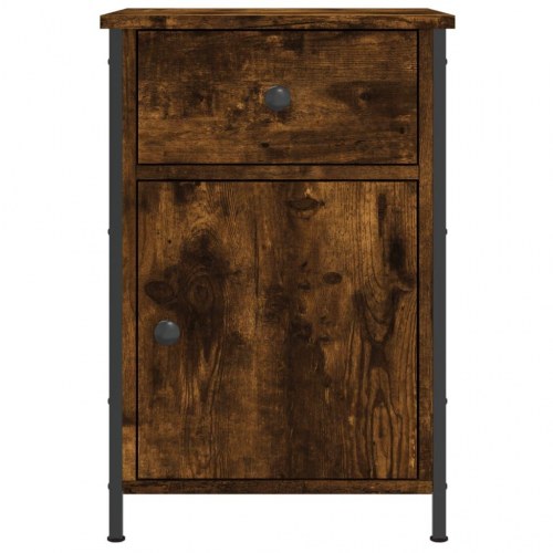 Sengeborde 2 stk. 40x42x60 cm konstrueret træ røget egetræ