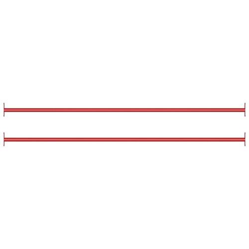 Kolbøttestang 2 stk. 125 cm stål rød