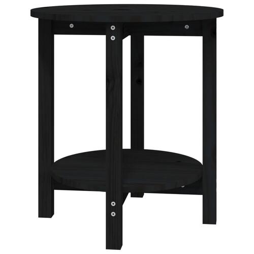 Sofabord Ø 55x60 cm massivt fyrretræ sort
