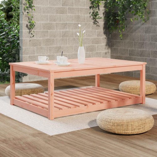 Havebord i massivt douglasgran - 121 × 82,5 × 45 cm med hylde