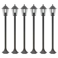 Havestolpelamper 6 stk. E27 110 cm aluminium bronzefarvet