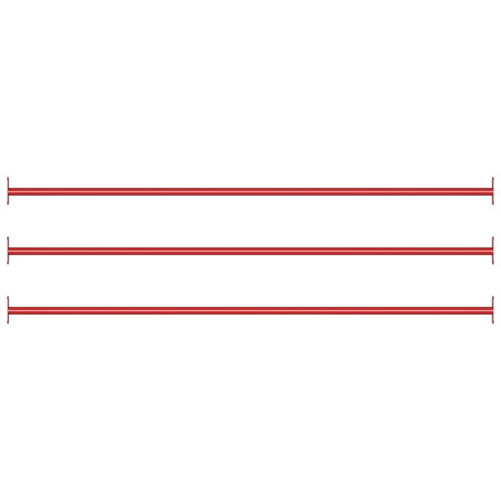 Kolbøttestang 3 stk. 125 cm stål rød
