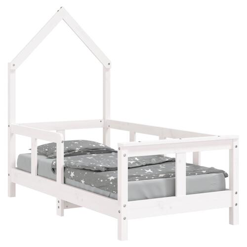 Sengeramme til juniorseng 70x140 cm massivt fyrretræ hvid
