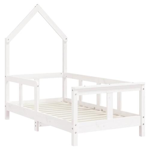 Sengeramme til juniorseng 70x140 cm massivt fyrretræ hvid