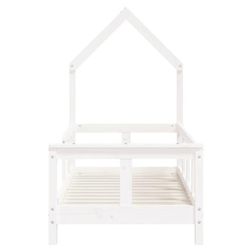 Sengeramme til juniorseng 70x140 cm massivt fyrretræ hvid