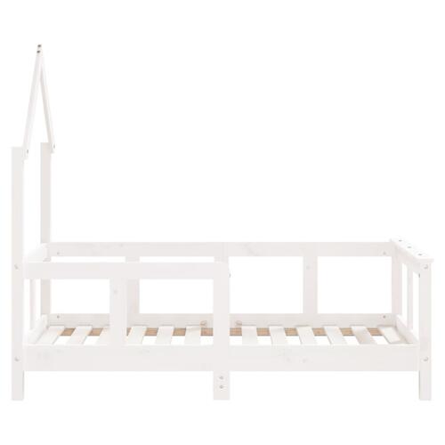 Sengeramme til juniorseng 70x140 cm massivt fyrretræ hvid