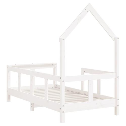 Sengeramme til juniorseng 70x140 cm massivt fyrretræ hvid