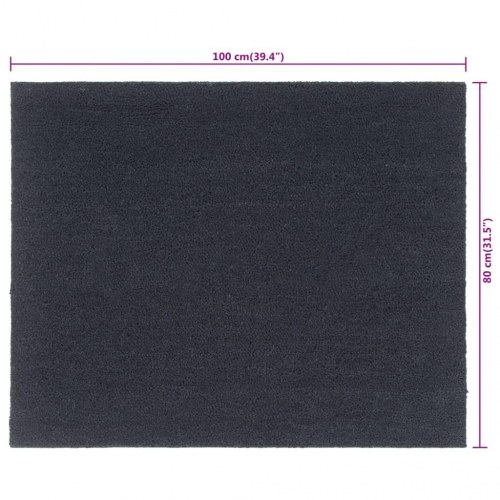 Dørmåtte i coir 80×100 cm - mørkegrå, skridsikker