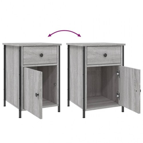 Sengeborde 2 stk. - konstrueret træ i grå sonoma-eg 40×42×60 cm