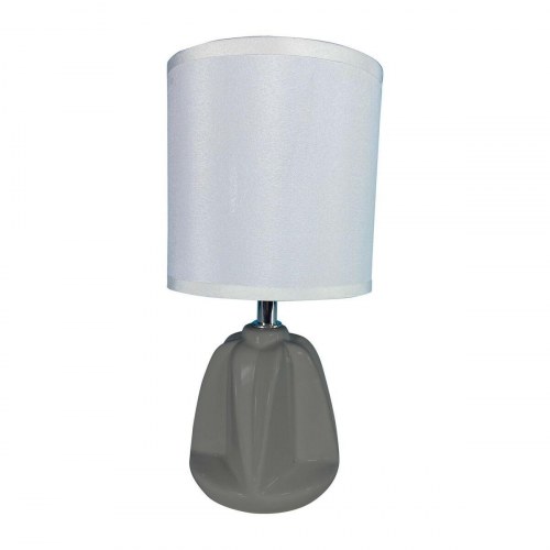 Versa Adam bordlampe - grå keramik med tekstilskærm (13 × 29 × 10,5 cm)