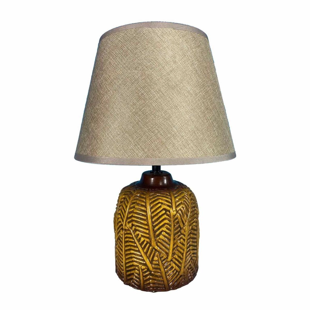 Bordlampe Versa Hosto Gul Keramik Tekstil 22 5 X 33 X 12 5 Cm