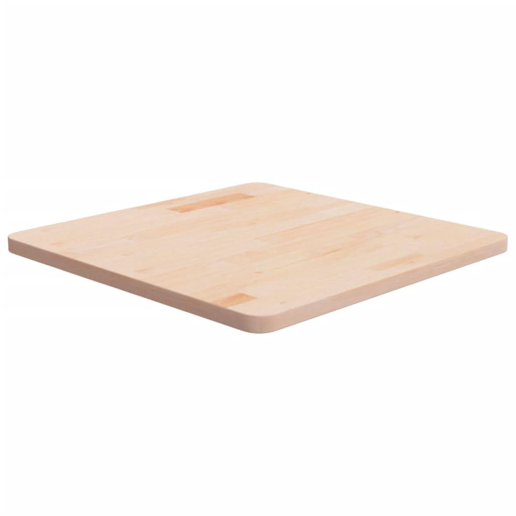 Firkantet bordplade 60x60x2,5 cm ubehandlet massivt egetræ