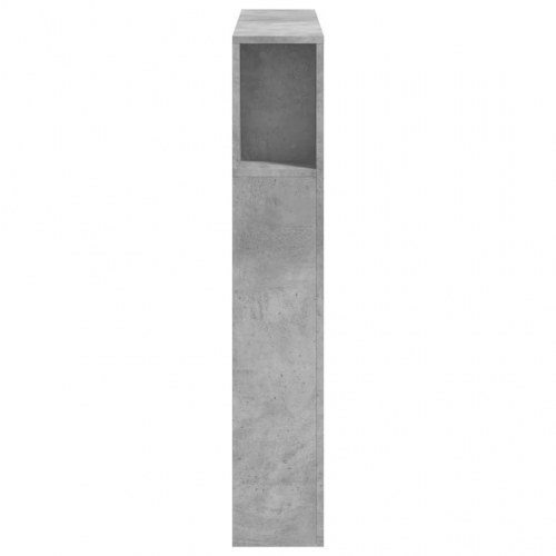 Sengegavl med LED-lys 100 × 18,5 × 103,5 cm - konstrueret træ, betongrå