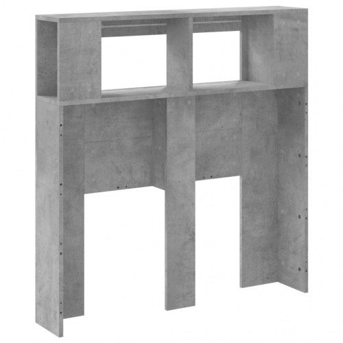 Sengegavl med LED-lys 100 × 18,5 × 103,5 cm - konstrueret træ, betongrå