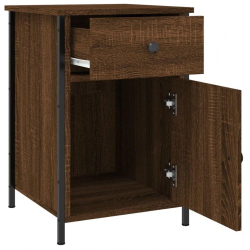 Sengeborde 2 stk. i brunt egetræslook - 40×42×60 cm, konstrueret træ