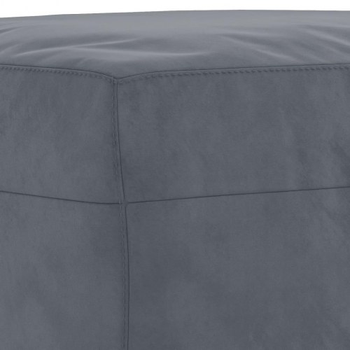 Sofasæt i velour med puder og fodskammel - 3 dele, mørkegrå