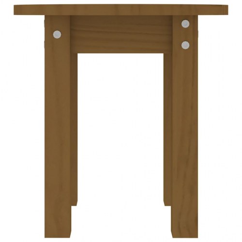 Sofabord Ø 35x35 cm massivt fyrretræ gyldenbrun