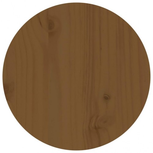 Sofabord Ø 35x35 cm massivt fyrretræ gyldenbrun