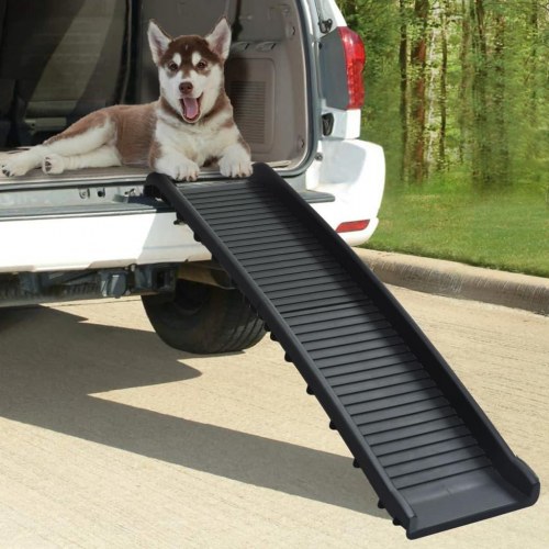 Foldbar hunderampe 155,5x40x15,5 cm sort