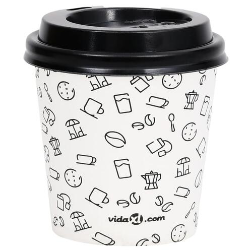 Papkrus med låg 500 stk. 120 ml hvid og sort