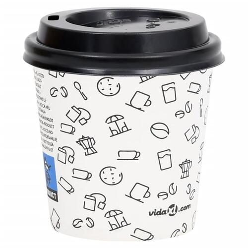 Papkrus med låg 500 stk. 120 ml hvid og sort