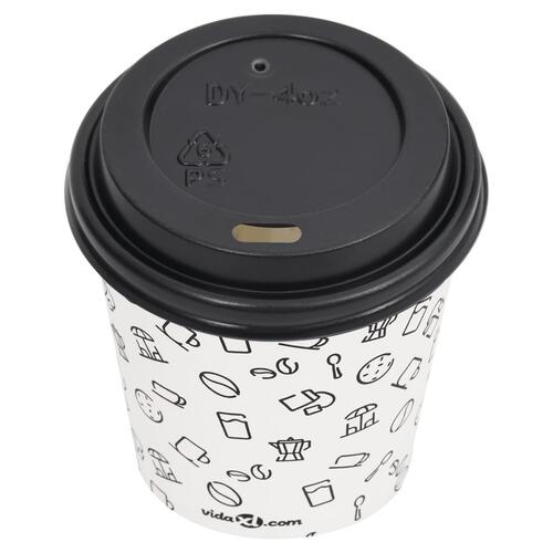 Papkrus med låg 500 stk. 120 ml hvid og sort