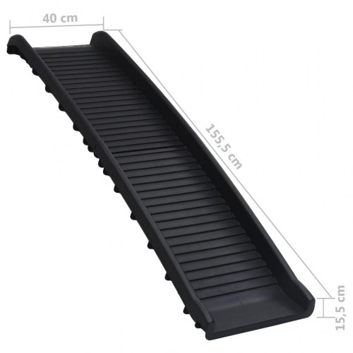Foldbar hunderampe 155,5x40x15,5 cm sort