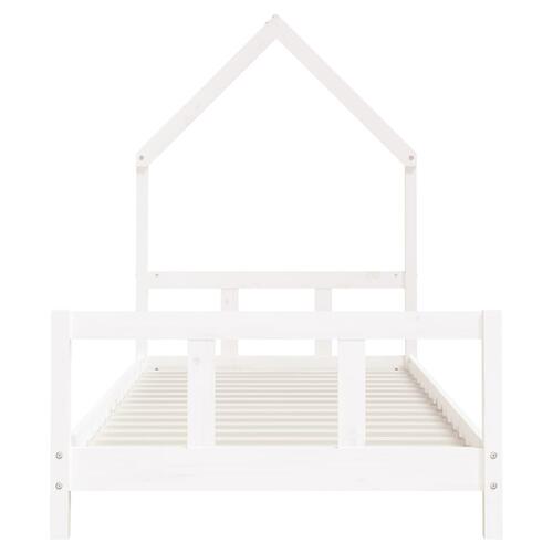 Sengeramme til juniorseng 90x200 cm massivt fyrretræ hvid