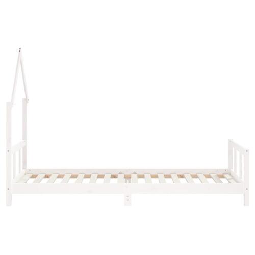 Sengeramme til juniorseng 90x200 cm massivt fyrretræ hvid