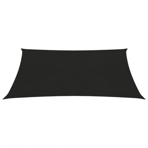 Solsejl 2 × 3,5 m - HDPE 160 g/m², sort rektangulær