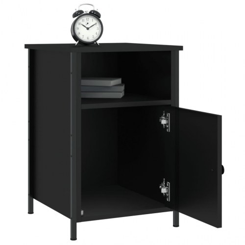 Sengeborde 2 stk. 40x42x60 cm konstrueret træ sort