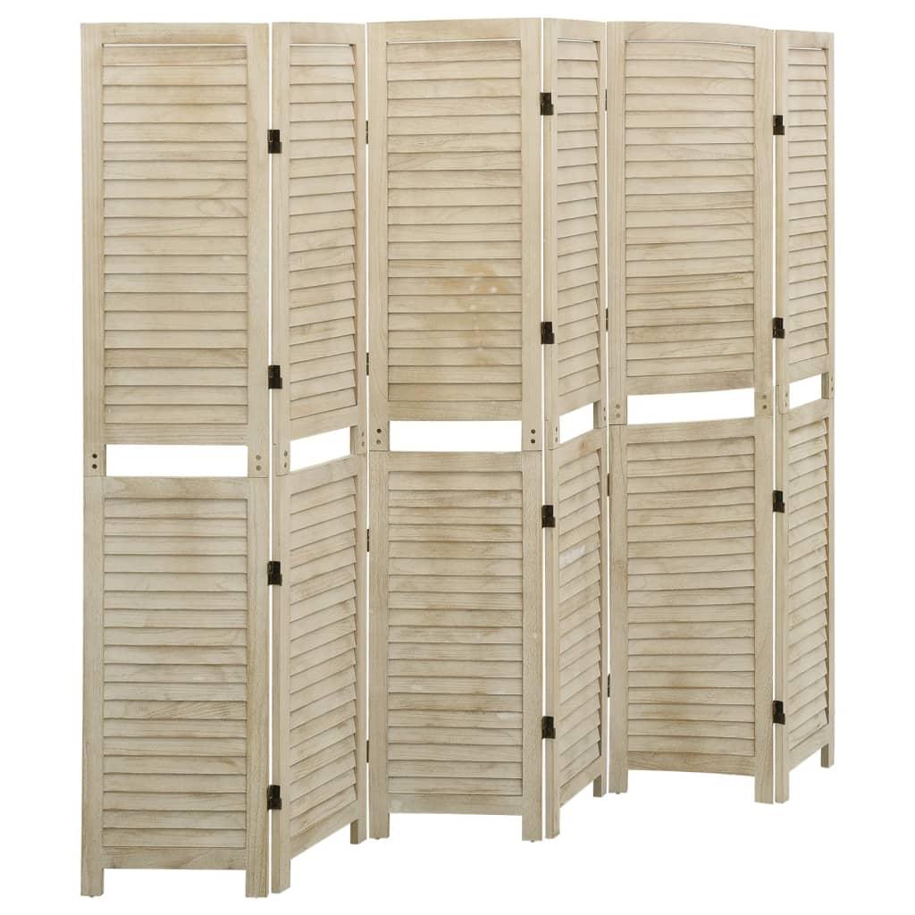 6-panels rumdeler 210x165 cm massivt kejsertræ