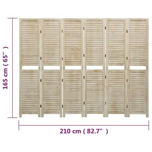 6-panels rumdeler 210x165 cm massivt kejsertræ