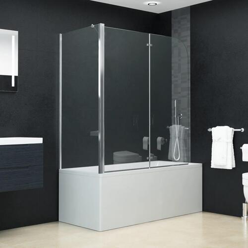Foldbar brusevæg 120x68x130 cm sikkerhedsglas
