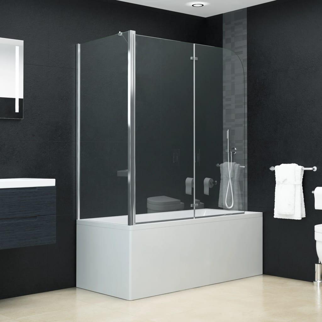Foldbar brusevæg 120x68x130 cm sikkerhedsglas