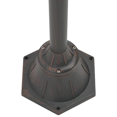 Havestolpelampe E27 220 cm aluminium 2 lanterner bronzefarvet