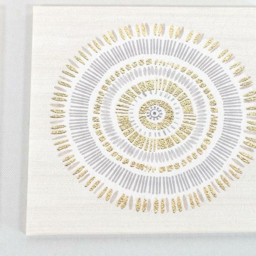 Vægkunst på lærred - sæt med cirkelmotiv, beige/natur (61 × 3,8 × 26 cm og 63,5 × 4 × 28,6 cm)