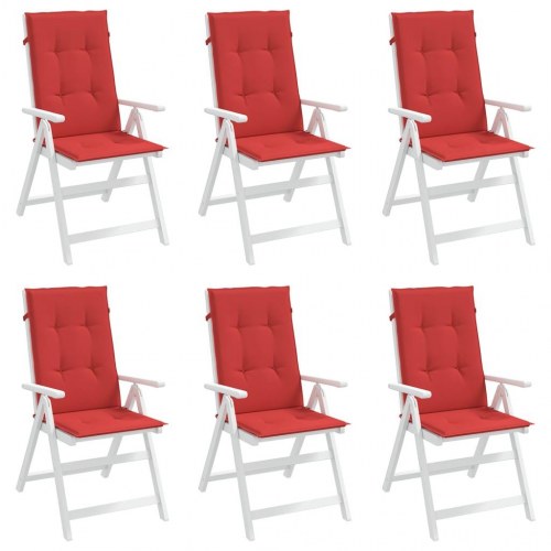 Stolehynder med høj ryg - 6 stk., 120×50×3 cm, stof rød