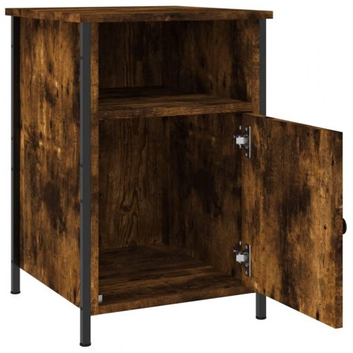 Sengeborde 2 stk. 40x42x60 cm konstrueret træ røget egetræ