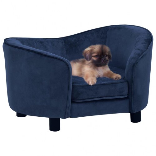Hundesofa i plys 69 x 49 x 40 cm - blå