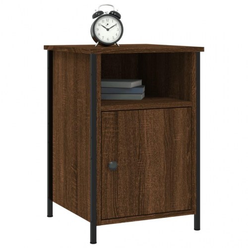 Sengeborde 2 stk. 40x42x60 cm konstrueret træ brunt egetræ