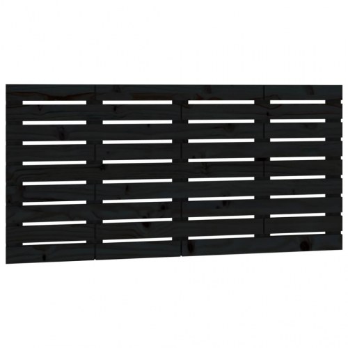 Sengegavl i massivt fyrretræ 146 x 3 x 63 cm - sort