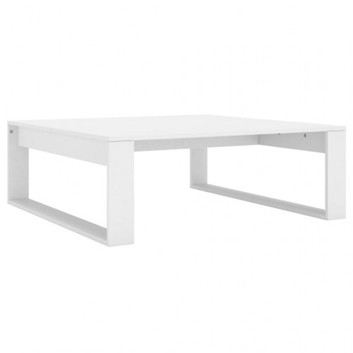 Sofabord i hvidt konstrueret træ - 100 × 100 × 35 cm