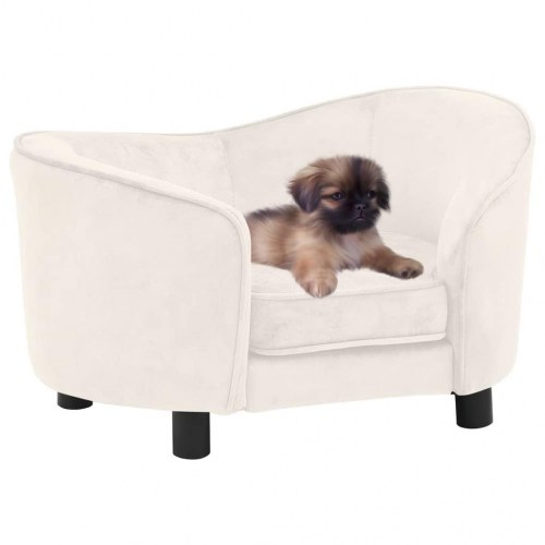 Hundesofa i plys 69 x 49 x 40 cm cremefarvet